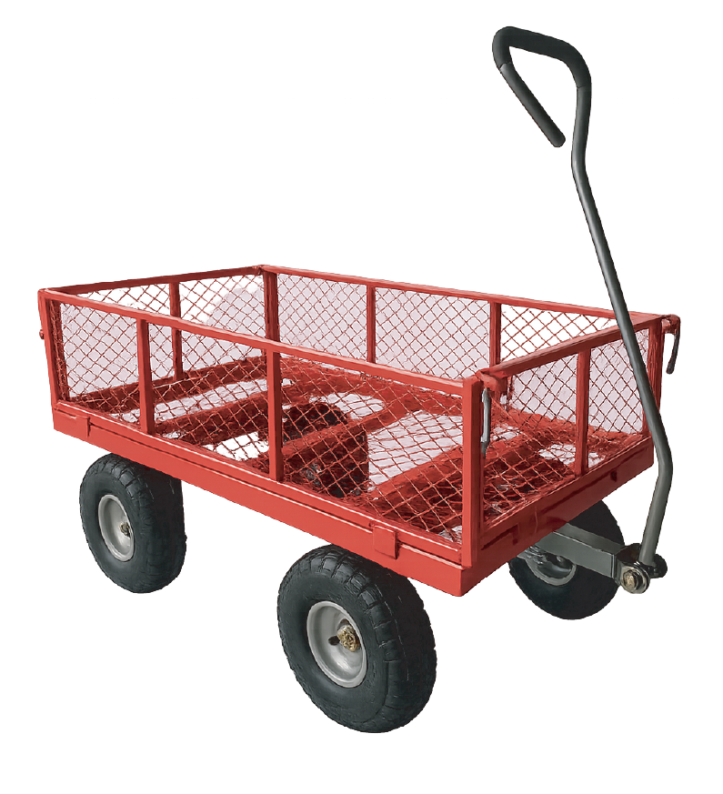 Red mesh garden wagon